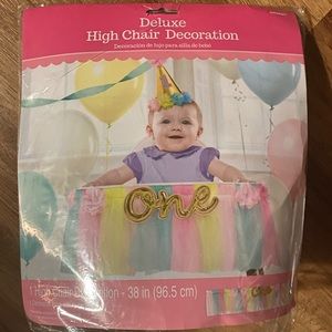 “One* High Chair Decoration for Baby Girl Turning One
